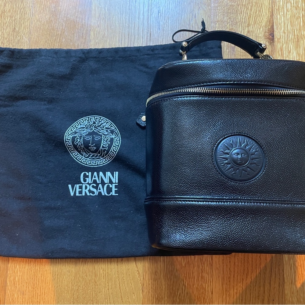 Gianni Versace black vintage vanity bag